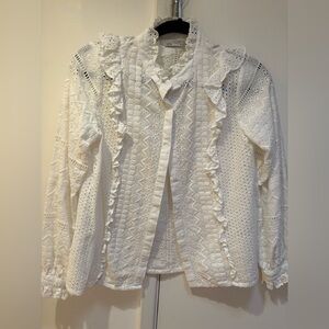 Zara long sleeve eyelet shirt blouse